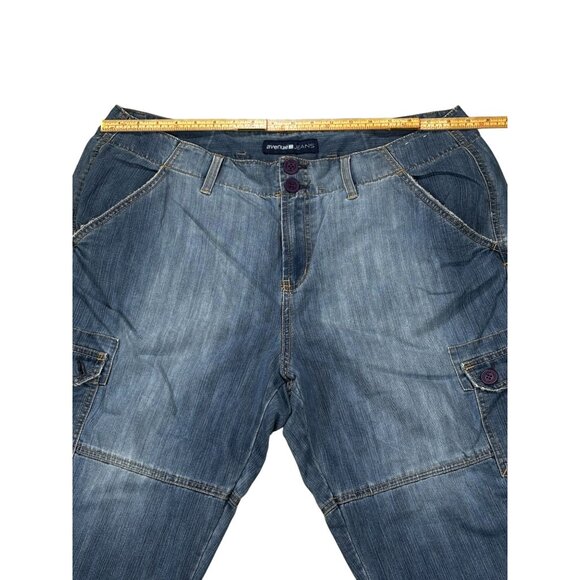 Avenue Jeans Denim Cargo Bermuda Shorts Size 16 Blue Mid-Rise Relaxed Fit - Picture 7 of 9